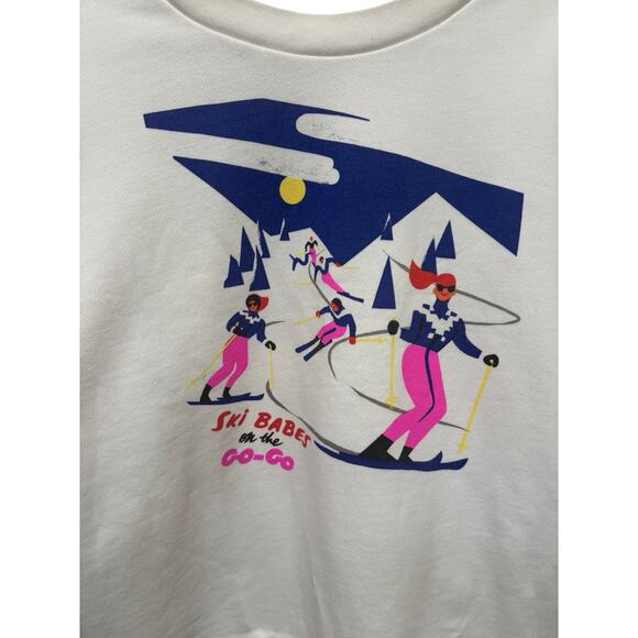 J. Crew x Virginie Morgand "Ski Babes" Graphic Sweatshirt - Size Medium - Picture 2 of 5